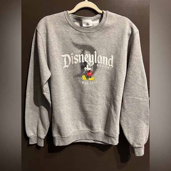 Disney Gray Sweatshirt with Mickey Mouse Disneyland Resort Size S Fall Winter - Picture 1 of 6